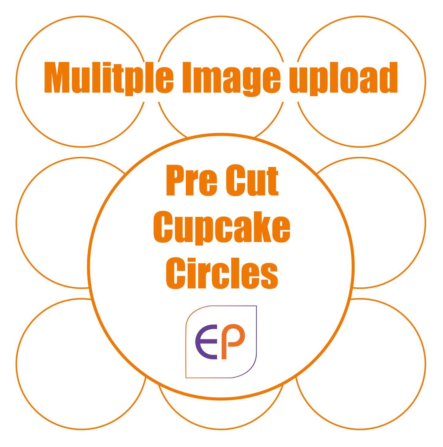Precut Icing Cupcake Toppers - Multiple Image Upload