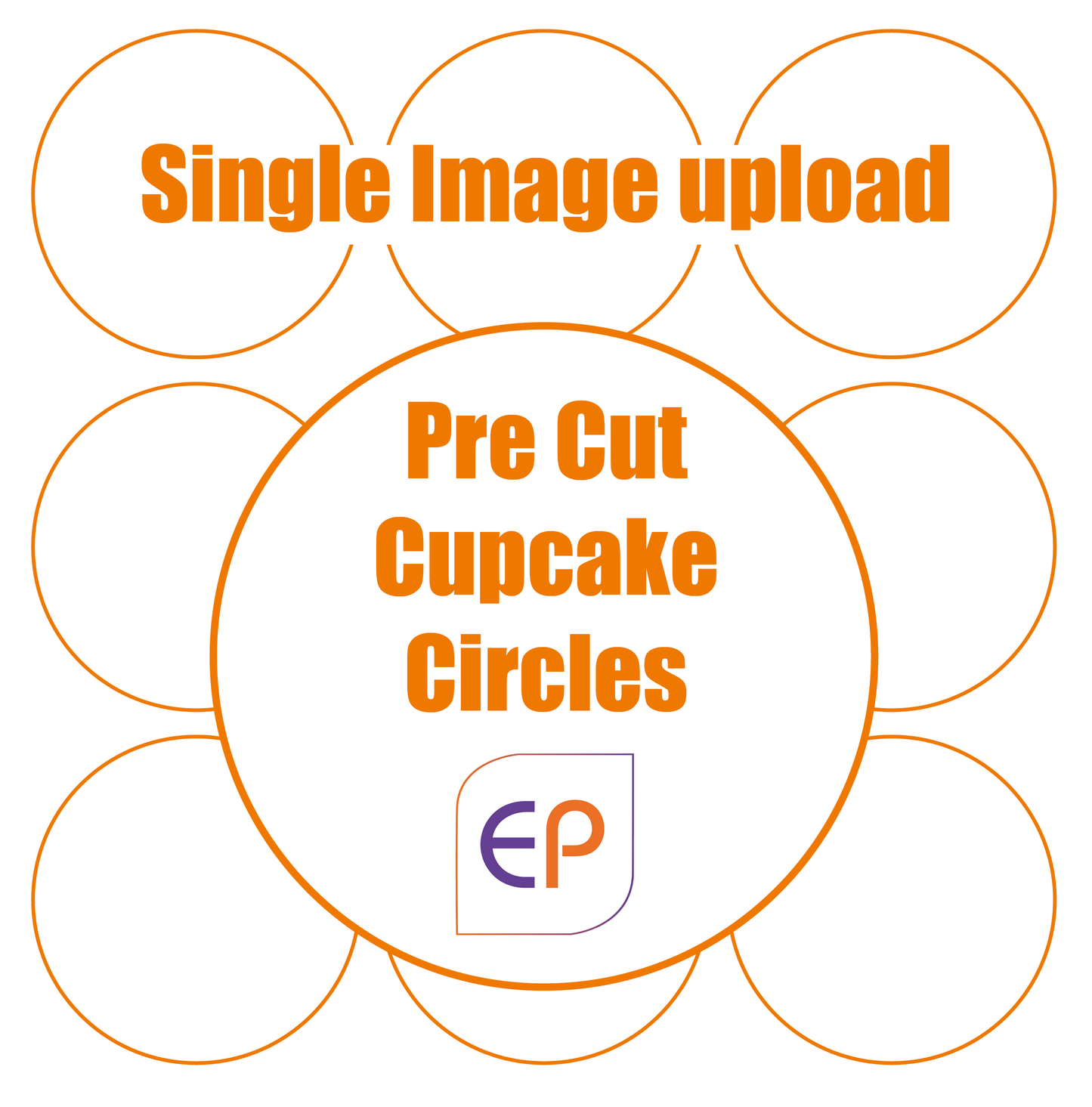 Precut Icing Cupcake Toppers - Single Image Upload