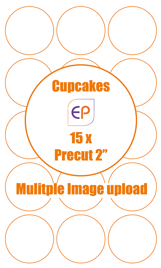 2" x 15 Precut Icing Cupcake Toppers - Multiple Images