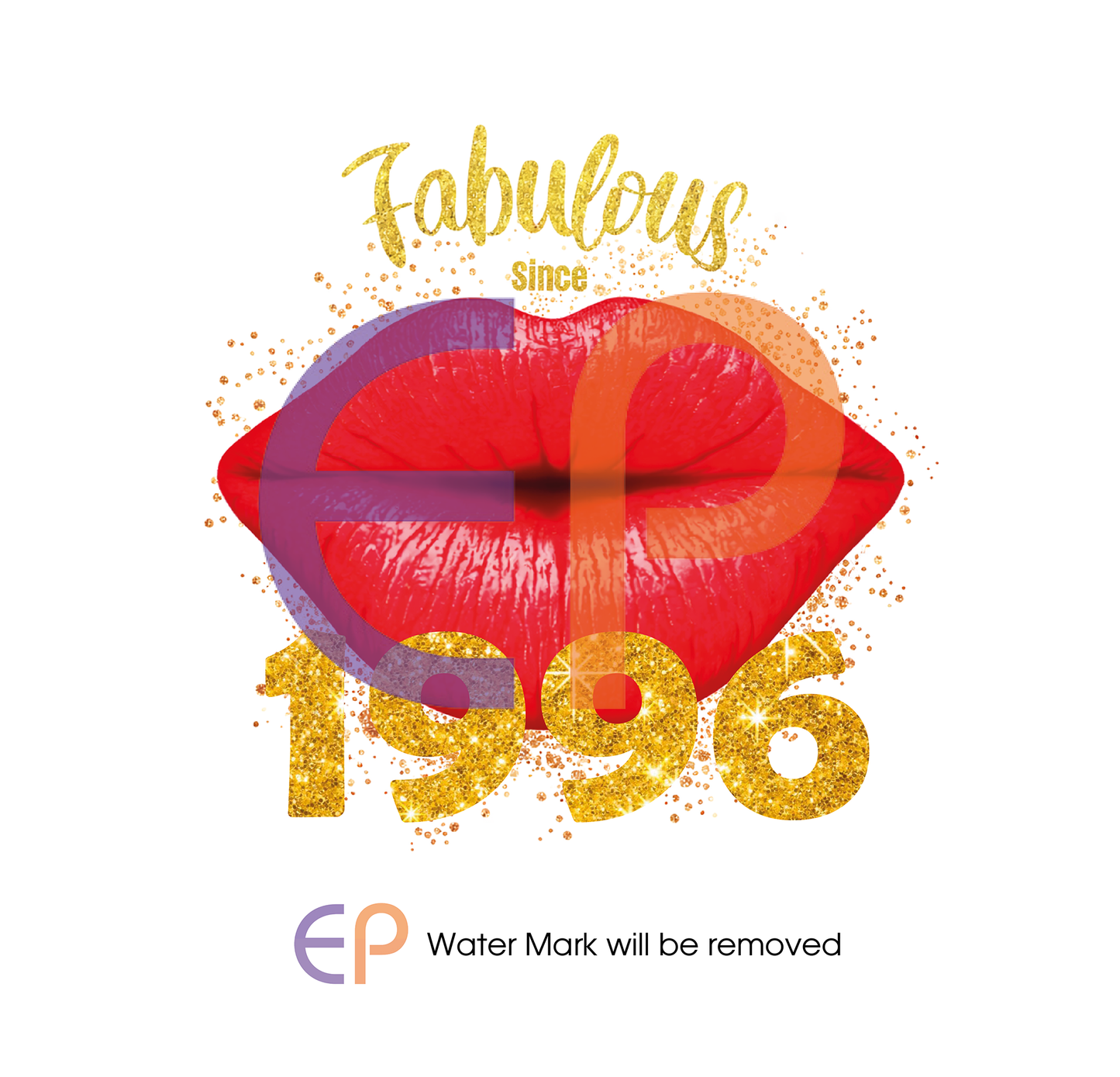 Lips with 'Fabulous since 1996' text on a white background