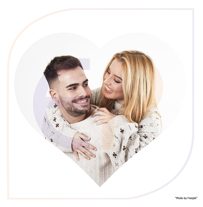 template of the heart icing topper, shoing an image of a happy couple in a heart shape that can be printed to an icing sheet