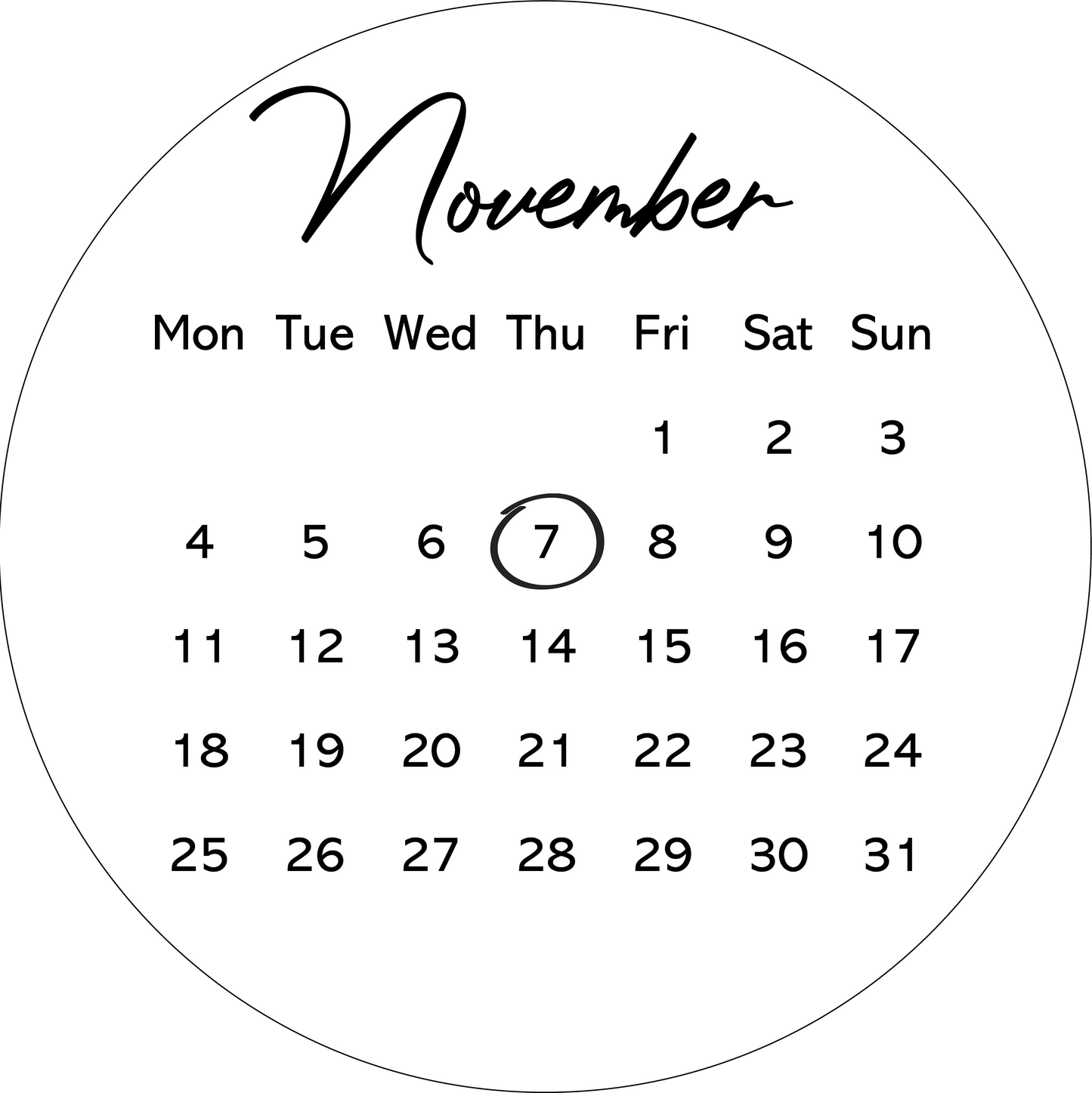 Personalised Edible Calendar Print