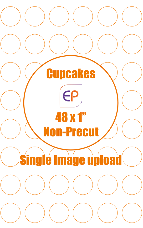 1" x 48 Non-Precut Icing Cupcake Toppers