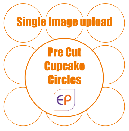 Precut Icing Cupcake Toppers - Single Image Upload