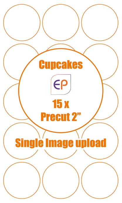 2" x 15 Precut Icing Cupcake Toppers