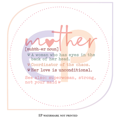 Mother 'Definition' Edible Cake Topper