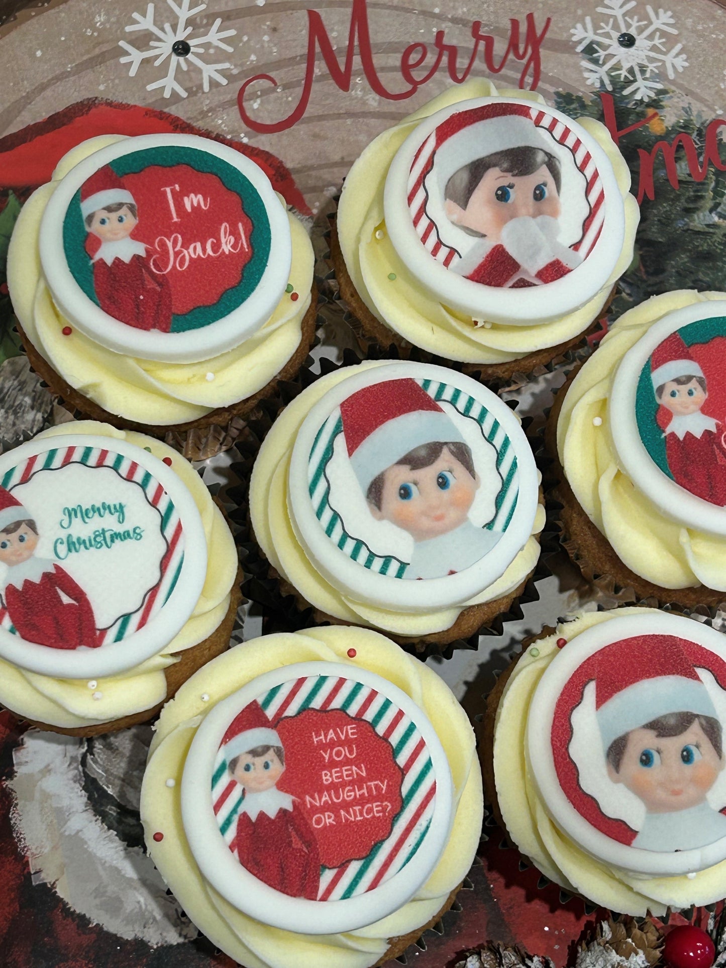 Precut 'Elf' Christmas Edible Icing Toppers