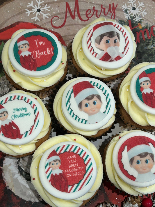Precut 'Elf' Christmas Edible Icing Toppers