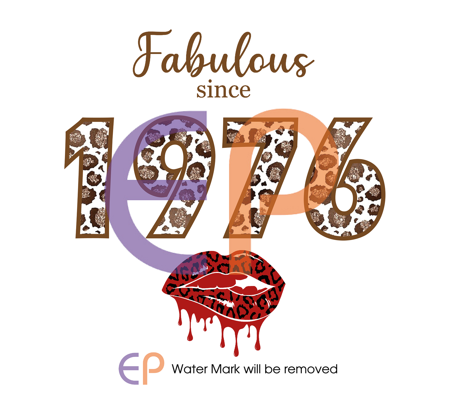 fabulous since 1976 edible cake topper with changeable year for milestone birthdays