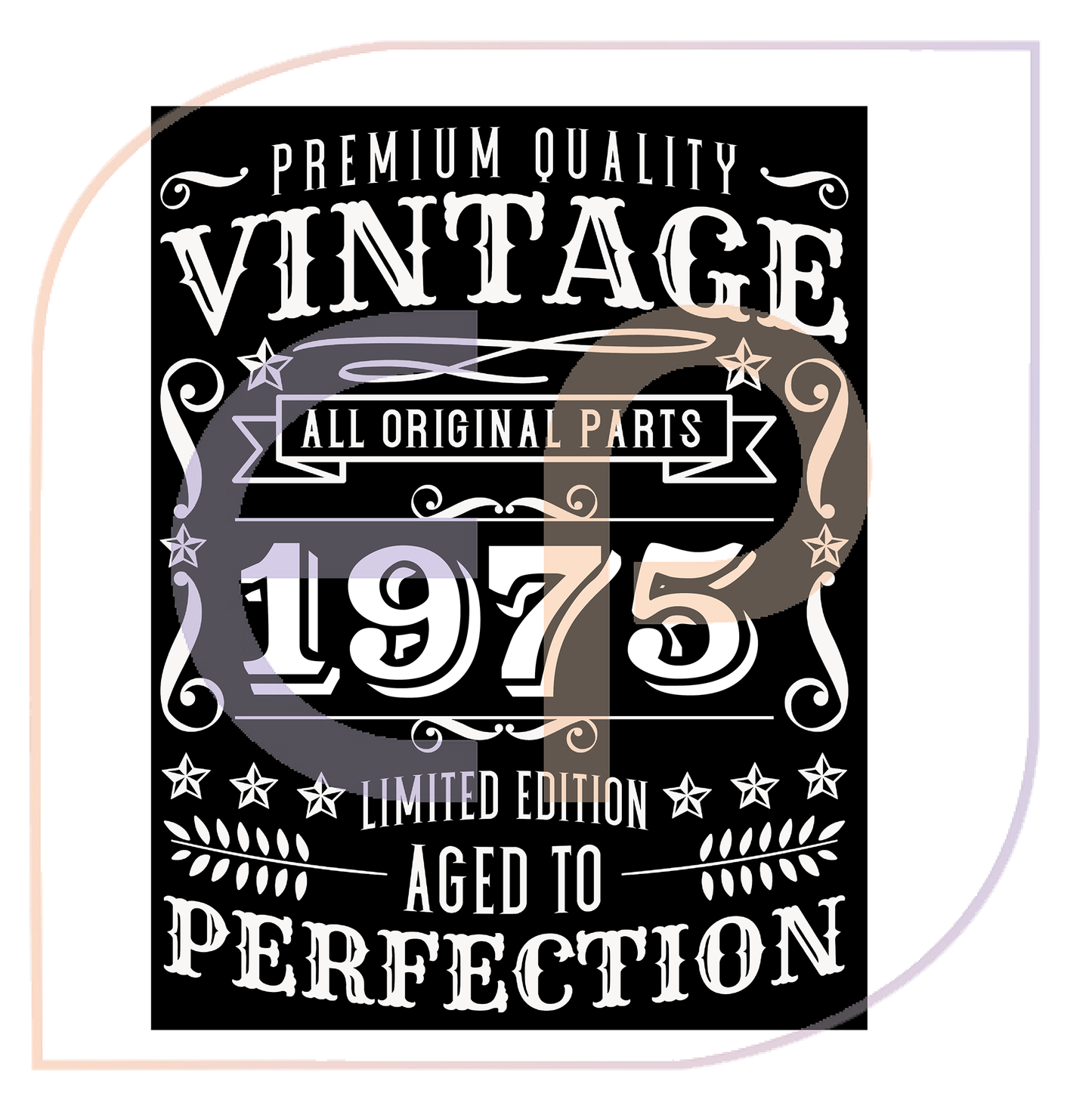 Vintage 'Aged to Perfection' Personalised Edible Cake Topper